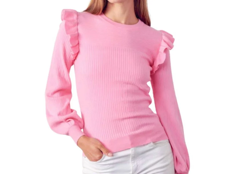 Cross My Mind Sweater In Cool Pink