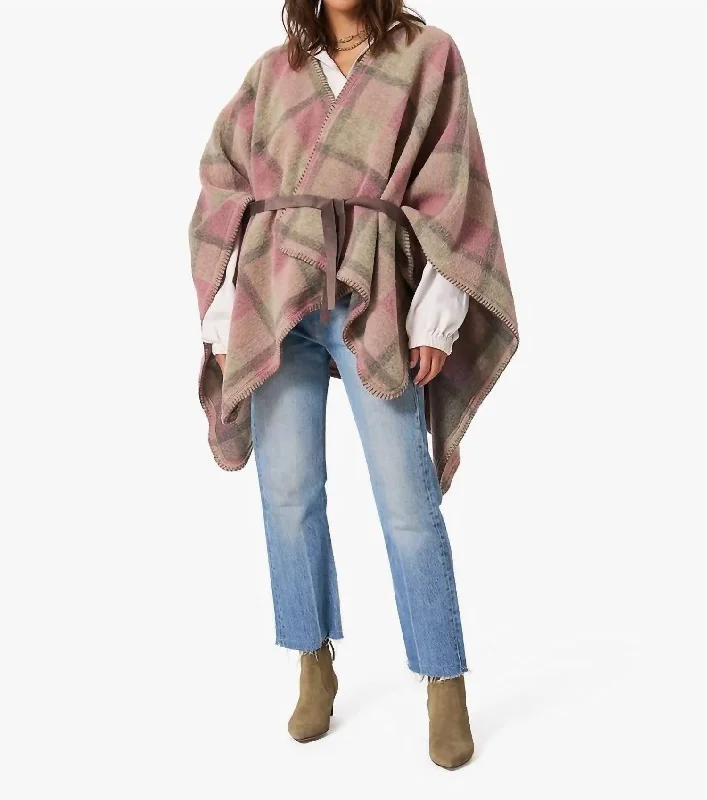 Wynter Poncho In Mink Rose