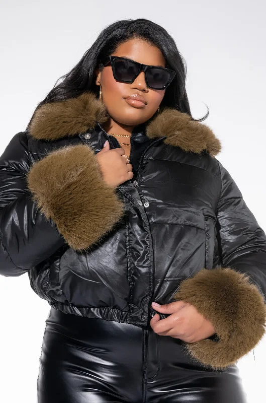 PLUS MAVERICK FAUX FUR PUFFER