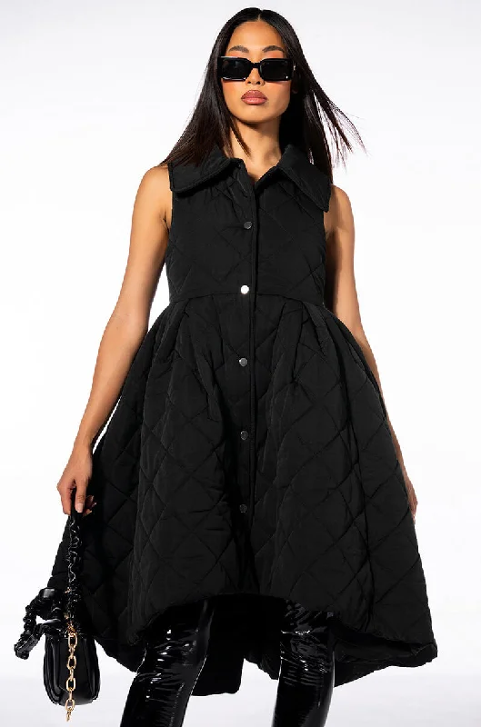 STEPPING OUT QUILTED PEPLUM VEST